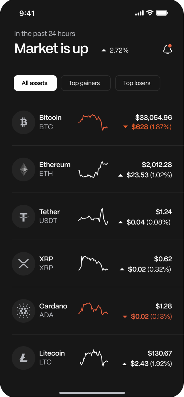 Cryptocurrency market app